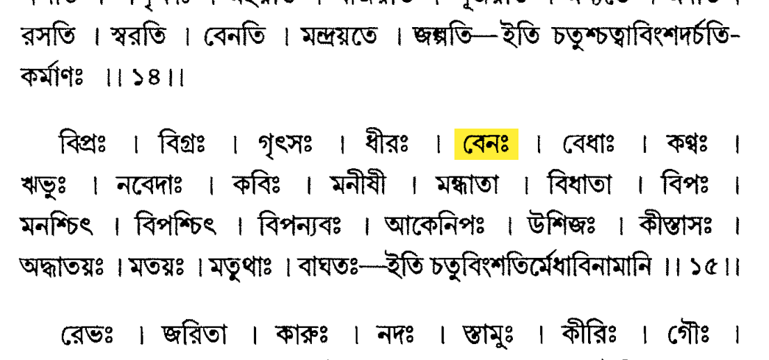 "বেন" শব্দের অর্থে দয়ানন্দের জালিয়াতি