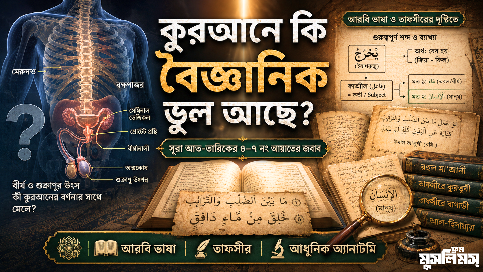 বীর্য কি মেরুদণ্ড ও বক্ষপাঁজর থেকে বের হয়?