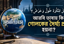 আরবি ভাষায় গোলকের কি দৈর্ঘ্য প্রস্থ হয়না?